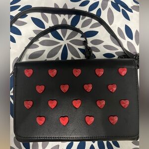 Betsey Johnson Red and Black Heart Crossbody Bag